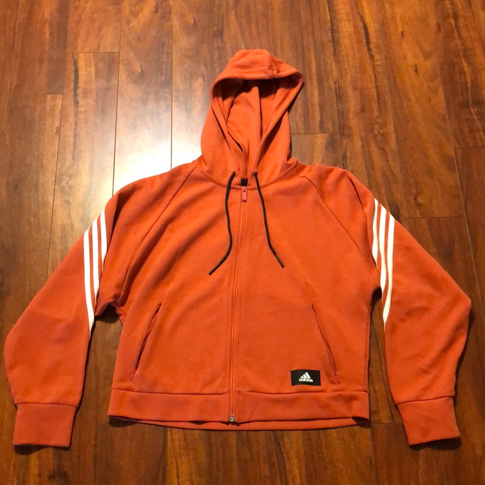 ADIDAS red zip up hoodie